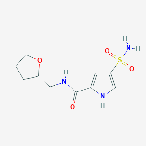 molecular formula C10H15N3O4S B7590297 N-(oxolan-2-ylmethyl)-4-sulfamoyl-1H-pyrrole-2-carboxamide 