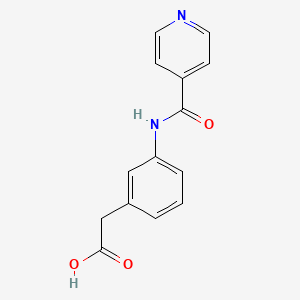 molecular formula C14H12N2O3 B7590301 2-[3-(Pyridine-4-carbonylamino)phenyl]acetic acid 