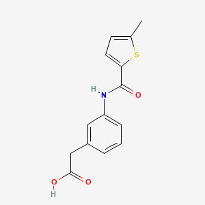 molecular formula C14H13NO3S B7590305 2-[3-[(5-Methylthiophene-2-carbonyl)amino]phenyl]acetic acid 