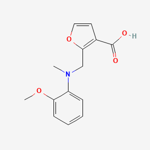 molecular formula C14H15NO4 B7590315 2-[(2-methoxy-N-methylanilino)methyl]furan-3-carboxylic acid 