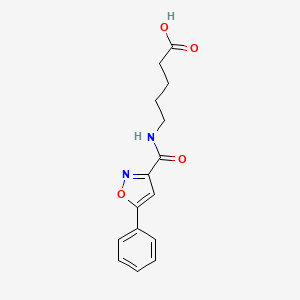 molecular formula C15H16N2O4 B7590322 5-(5-Phenylisoxazole-3-carboxamido)pentanoic acid 