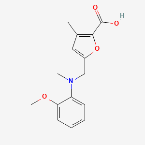 molecular formula C15H17NO4 B7590324 5-[(2-methoxy-N-methylanilino)methyl]-3-methylfuran-2-carboxylic acid 