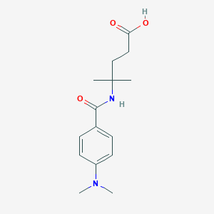 molecular formula C15H22N2O3 B7590337 4-[[4-(Dimethylamino)benzoyl]amino]-4-methylpentanoic acid 