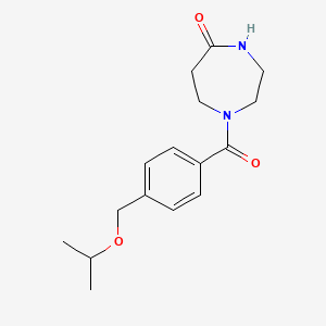 molecular formula C16H22N2O3 B7590346 1-[4-(Propan-2-yloxymethyl)benzoyl]-1,4-diazepan-5-one 