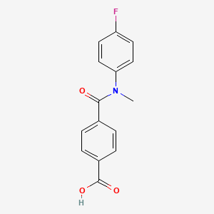 molecular formula C15H12FNO3 B7590350 4-[(4-Fluorophenyl)-methylcarbamoyl]benzoic acid 