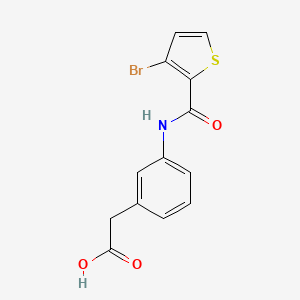 molecular formula C13H10BrNO3S B7590355 2-[3-[(3-Bromothiophene-2-carbonyl)amino]phenyl]acetic acid 