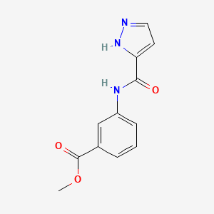 molecular formula C12H11N3O3 B7590382 methyl 3-(1H-pyrazole-5-carbonylamino)benzoate 