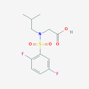 molecular formula C12H15F2NO4S B7590407 2-[(2,5-Difluorophenyl)sulfonyl-(2-methylpropyl)amino]acetic acid 