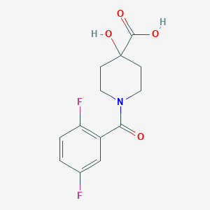 molecular formula C13H13F2NO4 B7590436 1-(2,5-Difluorobenzoyl)-4-hydroxypiperidine-4-carboxylic acid 