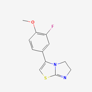 molecular formula C12H11FN2OS B7590531 3-(3-Fluoro-4-methoxyphenyl)-5,6-dihydroimidazo[2,1-b][1,3]thiazole 