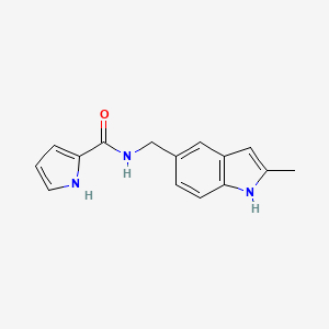 molecular formula C15H15N3O B7590551 N-[(2-methyl-1H-indol-5-yl)methyl]-1H-pyrrole-2-carboxamide 
