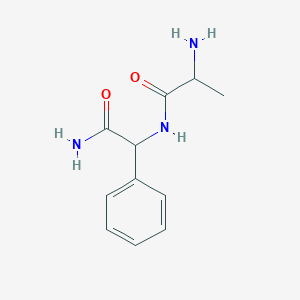 molecular formula C11H15N3O2 B7590554 2-Phenyl-2-[(2-aminopropanoyl)amino]acetamide 