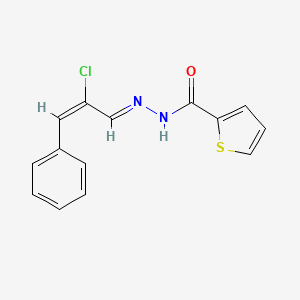 molecular formula C14H11ClN2OS B7590562 N-[(E)-[(E)-2-chloro-3-phenylprop-2-enylidene]amino]thiophene-2-carboxamide 