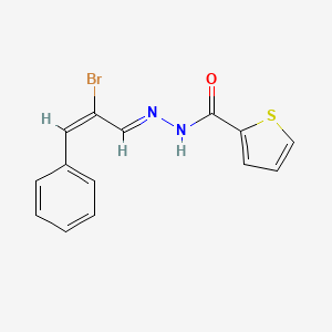 molecular formula C14H11BrN2OS B7590566 Thiophene-2-carboxylic acid [(E)-2-bromo-3-phenyl-prop-2-en-(E)-ylidene]-hydrazide 