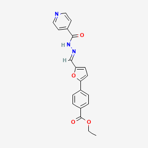 molecular formula C20H17N3O4 B7590581 ethyl 4-[5-[(E)-(pyridine-4-carbonylhydrazinylidene)methyl]furan-2-yl]benzoate 