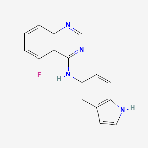 molecular formula C16H11FN4 B7590598 5-fluoro-N-1H-indol-5-ylquinazolin-4-amine 