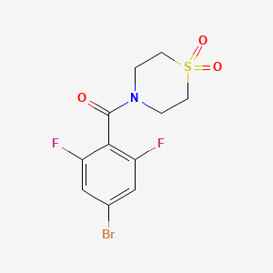molecular formula C11H10BrF2NO3S B7590630 (4-Bromo-2,6-difluorophenyl)-(1,1-dioxo-1,4-thiazinan-4-yl)methanone 