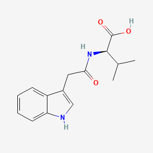 molecular formula C15H18N2O3 B7590655 (2R)-2-[[2-(1H-indol-3-yl)acetyl]amino]-3-methylbutanoic acid 