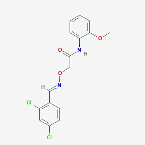 molecular formula C16H14Cl2N2O3 B7590664 2-[(E)-(2,4-dichlorophenyl)methylideneamino]oxy-N-(2-methoxyphenyl)acetamide 