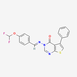 3-[(E)-[4-(difluoromethoxy)phenyl]methylideneamino]-5-phenylthieno[2,3-d]pyrimidin-4-one