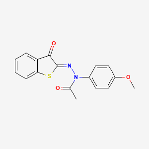 molecular formula C17H14N2O3S B7590702 N-[(3-ketobenzothiophen-2-ylidene)amino]-N-(4-methoxyphenyl)acetamide 