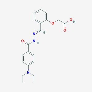 molecular formula C20H23N3O4 B7590716 2-[2-[(E)-[[4-(diethylamino)benzoyl]hydrazinylidene]methyl]phenoxy]acetic acid 