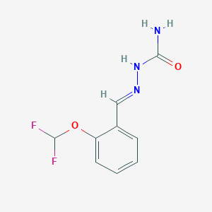 molecular formula C9H9F2N3O2 B7590794 [(E)-[2-(difluoromethoxy)phenyl]methylideneamino]urea 