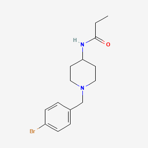 molecular formula C15H21BrN2O B7590801 N-[1-[(4-bromophenyl)methyl]piperidin-4-yl]propanamide 