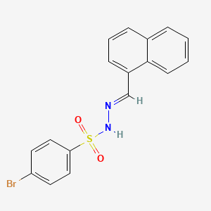 molecular formula C17H13BrN2O2S B7590804 4-bromo-N-[(E)-naphthalen-1-ylmethylideneamino]benzenesulfonamide 