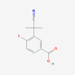 molecular formula C11H10FNO2 B7590812 3-(1-Cyano-1-methylethyl)-4-fluorobenzoic acid 