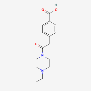 molecular formula C15H20N2O3 B7590817 4-[2-(4-Ethylpiperazin-1-yl)-2-oxoethyl]benzoic acid 