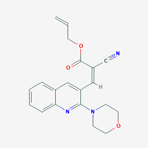 molecular formula C20H19N3O3 B7590819 prop-2-enyl (Z)-2-cyano-3-(2-morpholin-4-ylquinolin-3-yl)prop-2-enoate 