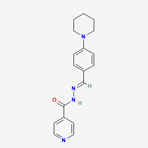 molecular formula C18H20N4O B7590826 N'-{(E)-[4-(piperidin-1-yl)phenyl]methylidene}pyridine-4-carbohydrazide 