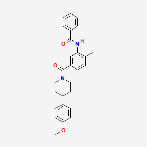 molecular formula C27H28N2O3 B7590894 N-[5-[4-(4-methoxyphenyl)piperidine-1-carbonyl]-2-methylphenyl]benzamide 