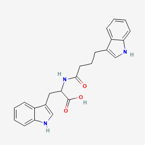 molecular formula C23H23N3O3 B7590896 3-(1H-indol-3-yl)-2-[4-(1H-indol-3-yl)butanoylamino]propanoic acid 