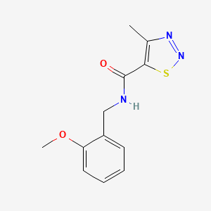 molecular formula C12H13N3O2S B7590900 N-(2-methoxybenzyl)-4-methyl-1,2,3-thiadiazole-5-carboxamide 