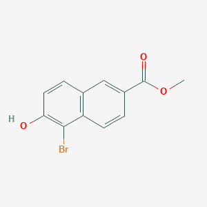 molecular formula C12H9BrO3 B7590947 Methyl 5-bromo-6-hydroxynaphthalene-2-carboxylate 