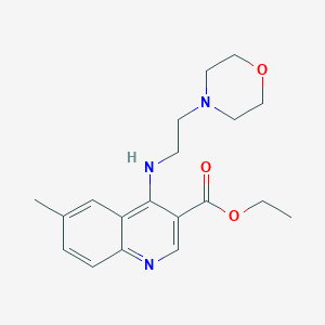 molecular formula C19H25N3O3 B7590955 Ethyl 6-methyl-4-(2-morpholin-4-ylethylamino)quinoline-3-carboxylate 