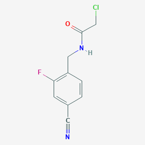 molecular formula C10H8ClFN2O B7590958 2-chloro-N-[(4-cyano-2-fluorophenyl)methyl]acetamide 