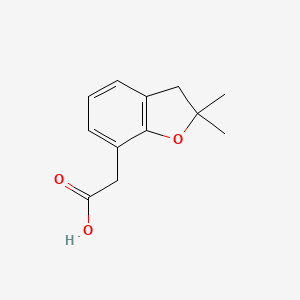 molecular formula C12H14O3 B7590995 2-(2,2-Dimethyl-2,3-dihydro-1-benzofuran-7-yl)acetic acid 