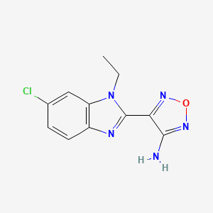 molecular formula C11H10ClN5O B7591003 4-(6-Chloro-1-ethylbenzimidazol-2-yl)-1,2,5-oxadiazol-3-amine 