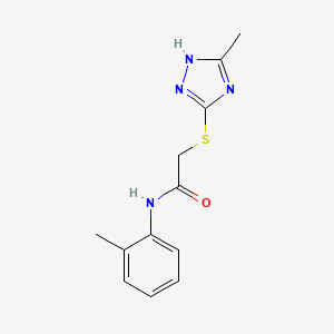 molecular formula C12H14N4OS B7591025 N-(2-methylphenyl)-2-[(5-methyl-4H-1,2,4-triazol-3-yl)sulfanyl]acetamide 