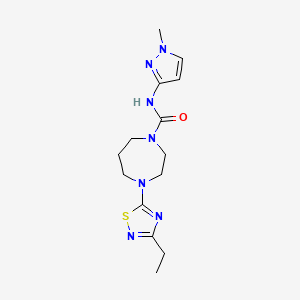 molecular formula C14H21N7OS B7591032 4-(3-ethyl-1,2,4-thiadiazol-5-yl)-N-(1-methylpyrazol-3-yl)-1,4-diazepane-1-carboxamide 