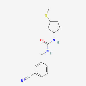 molecular formula C15H19N3OS B7591037 1-[(3-Cyanophenyl)methyl]-3-(3-methylsulfanylcyclopentyl)urea 
