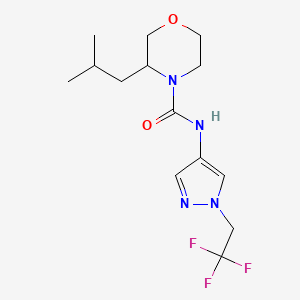 molecular formula C14H21F3N4O2 B7591050 3-(2-methylpropyl)-N-[1-(2,2,2-trifluoroethyl)pyrazol-4-yl]morpholine-4-carboxamide 