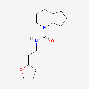 molecular formula C15H26N2O2 B7591052 N-[2-(oxolan-2-yl)ethyl]-2,3,4,4a,5,6,7,7a-octahydrocyclopenta[b]pyridine-1-carboxamide 