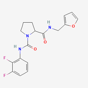 molecular formula C17H17F2N3O3 B7591061 1-N-(2,3-difluorophenyl)-2-N-(furan-2-ylmethyl)pyrrolidine-1,2-dicarboxamide 