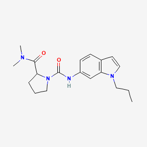 molecular formula C19H26N4O2 B7591066 2-N,2-N-dimethyl-1-N-(1-propylindol-6-yl)pyrrolidine-1,2-dicarboxamide 