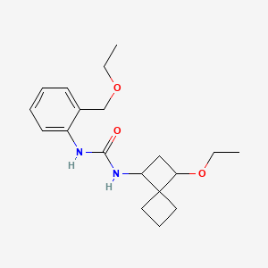 molecular formula C19H28N2O3 B7591074 1-[2-(Ethoxymethyl)phenyl]-3-(3-ethoxyspiro[3.3]heptan-1-yl)urea 