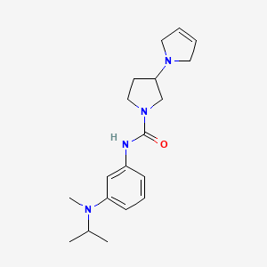 molecular formula C19H28N4O B7591095 3-(2,5-dihydropyrrol-1-yl)-N-[3-[methyl(propan-2-yl)amino]phenyl]pyrrolidine-1-carboxamide 
